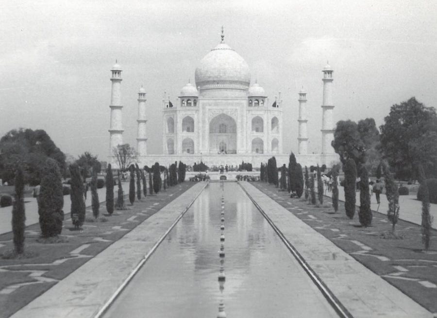 View of the Taj Mahal from the Char Bagh mughal gardens